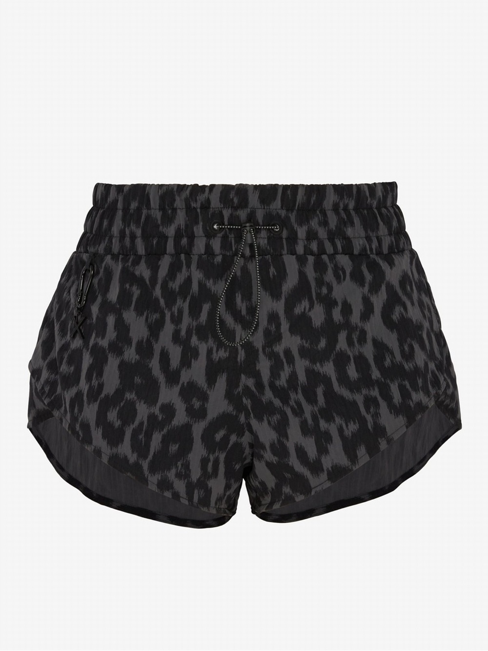 SavageXfenty Black and grey leopard print shorts